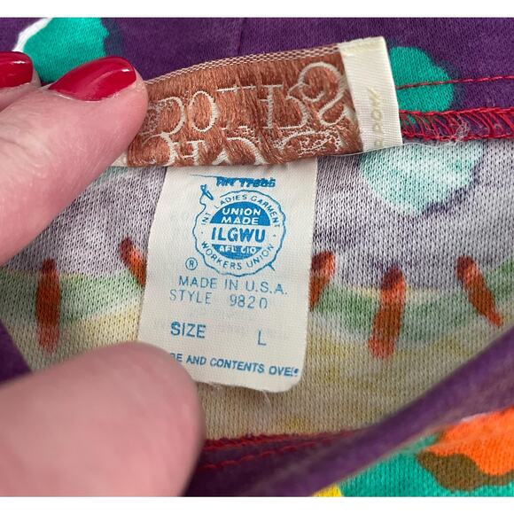 90's vintage 100% cotton short sleeve oversized boxy crop top LARGE - Picture 7 of 8